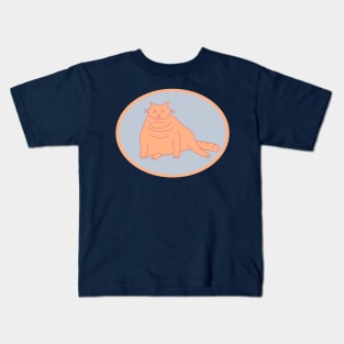 Peach Fuzz Chonk Cat Oval Kids T-Shirt